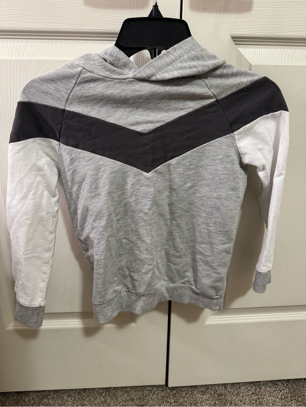 Kids Gray & Black Chevron Hoodie Sweatshirt